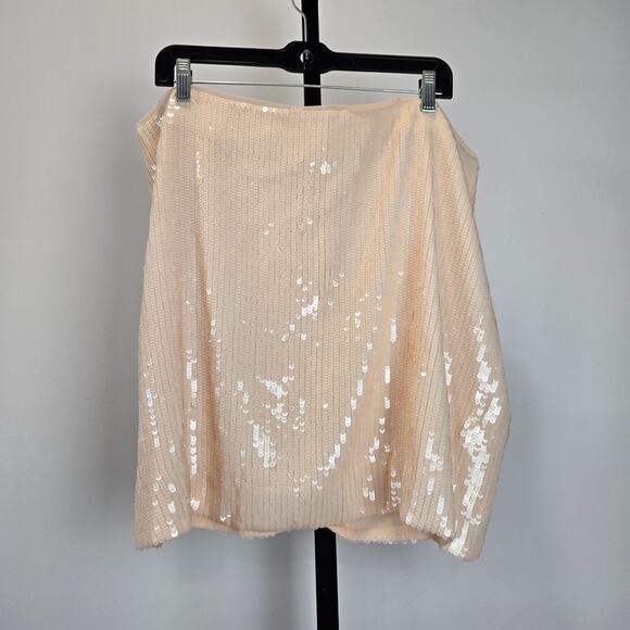 NWT J. Crew Collection Sequin Mini Skirt Ivory Preppy Glam Party Fairy Plus 20 - Picture 1 of 9